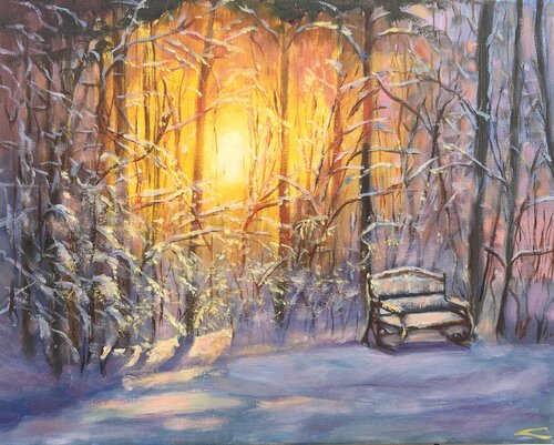 Winter park by Elena Sokolova, Painting for Sale on Select