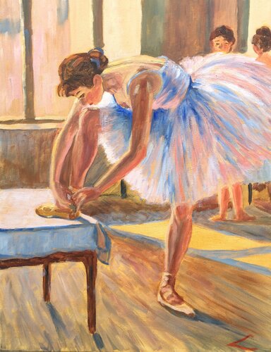 Ballerina at the studio by Elena Sokolova, Painting for Sale on Select