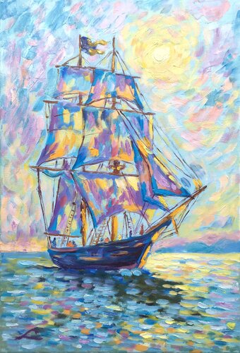 Saleboat by Elena Sokolova, Painting for Sale on Select