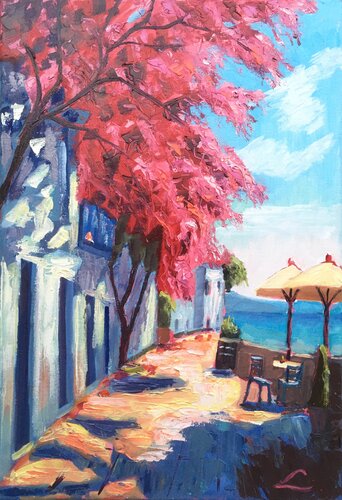 Serene street scene by Elena Sokolova, Painting for Sale on Select