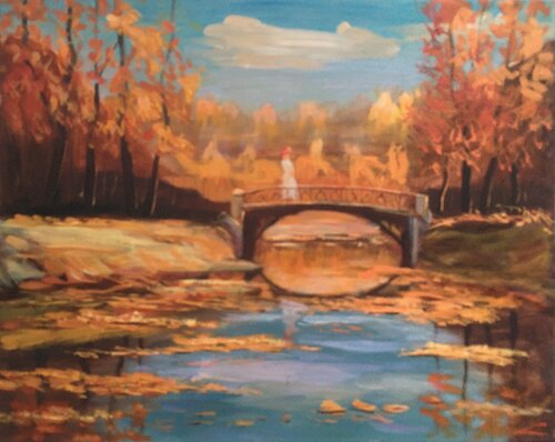 Autumn park by Elena Sokolova, Painting for Sale on Select