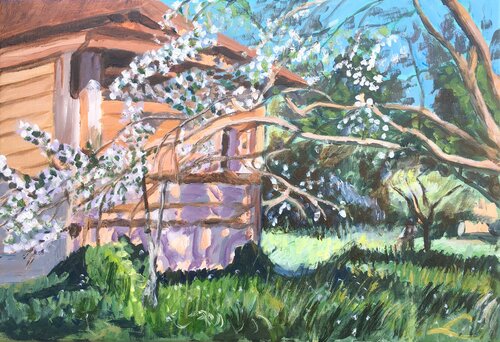 Spring garden by Elena Sokolova, Painting for Sale on Select