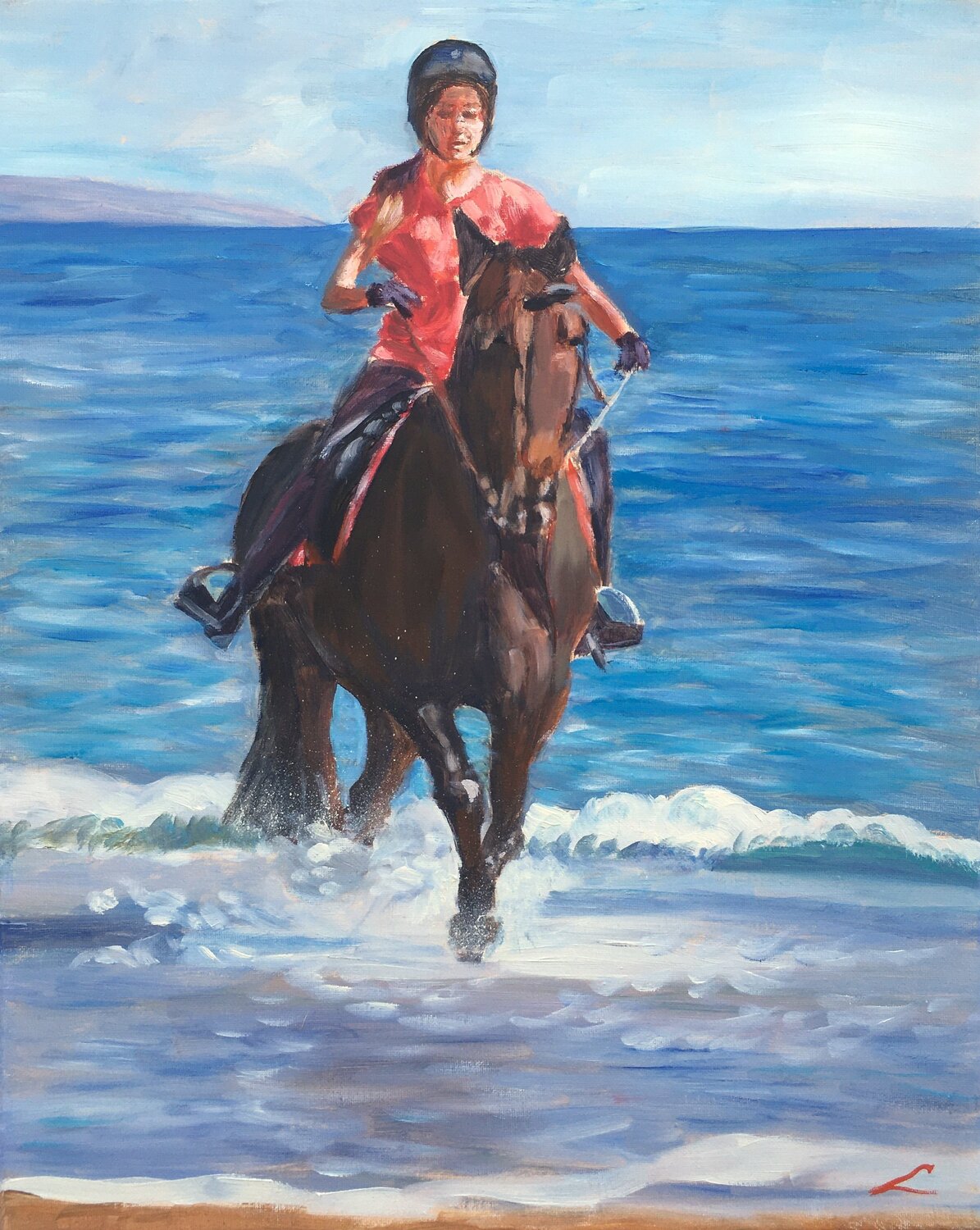 Equestrienne Elena Sokolova Original painting for sale
