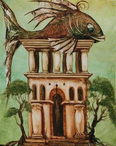 House of fish by Andreas Curts, Painting for Sale on Select