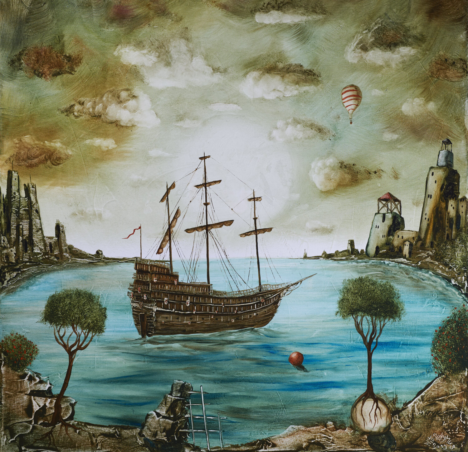 Der Ankerplatz in der Bucht Andreas Curts Original painting for sale