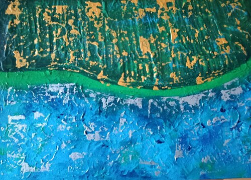 Smaragdhorizont – Die Schwelle by Vera Göpfert, Painting for Sale on Select