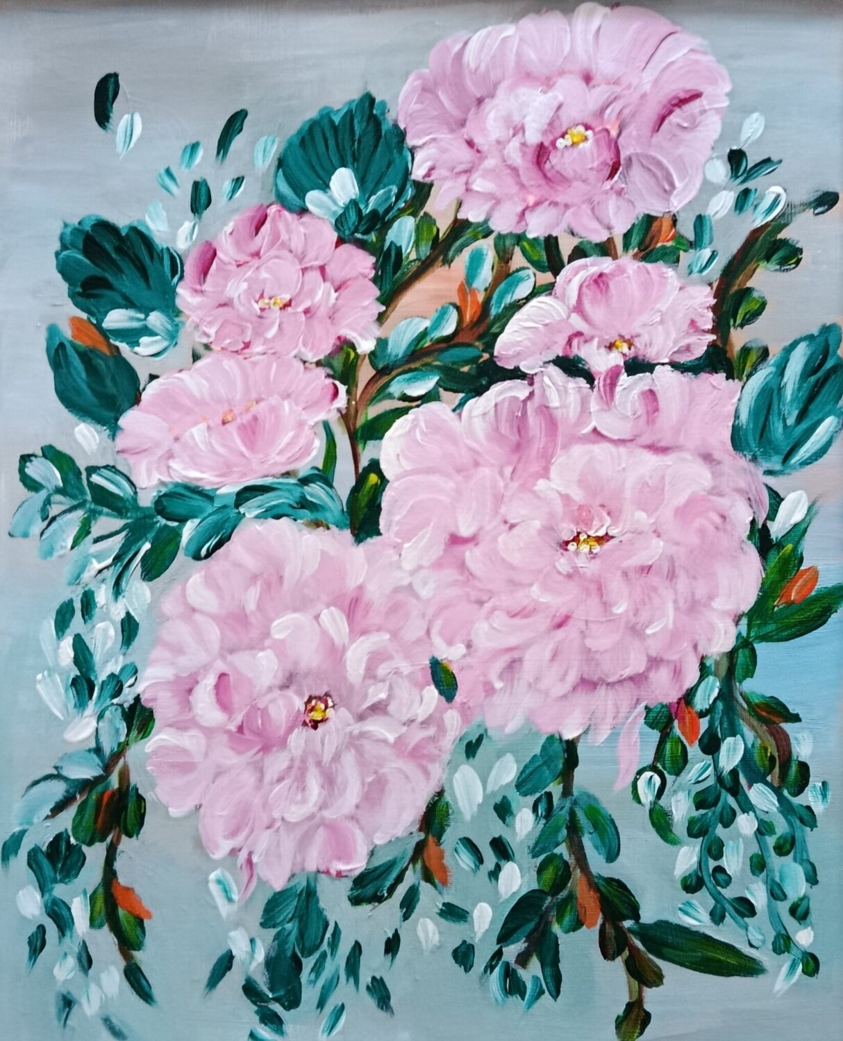 Rosa Romanze im Wind Vera Göpfert Original painting for sale