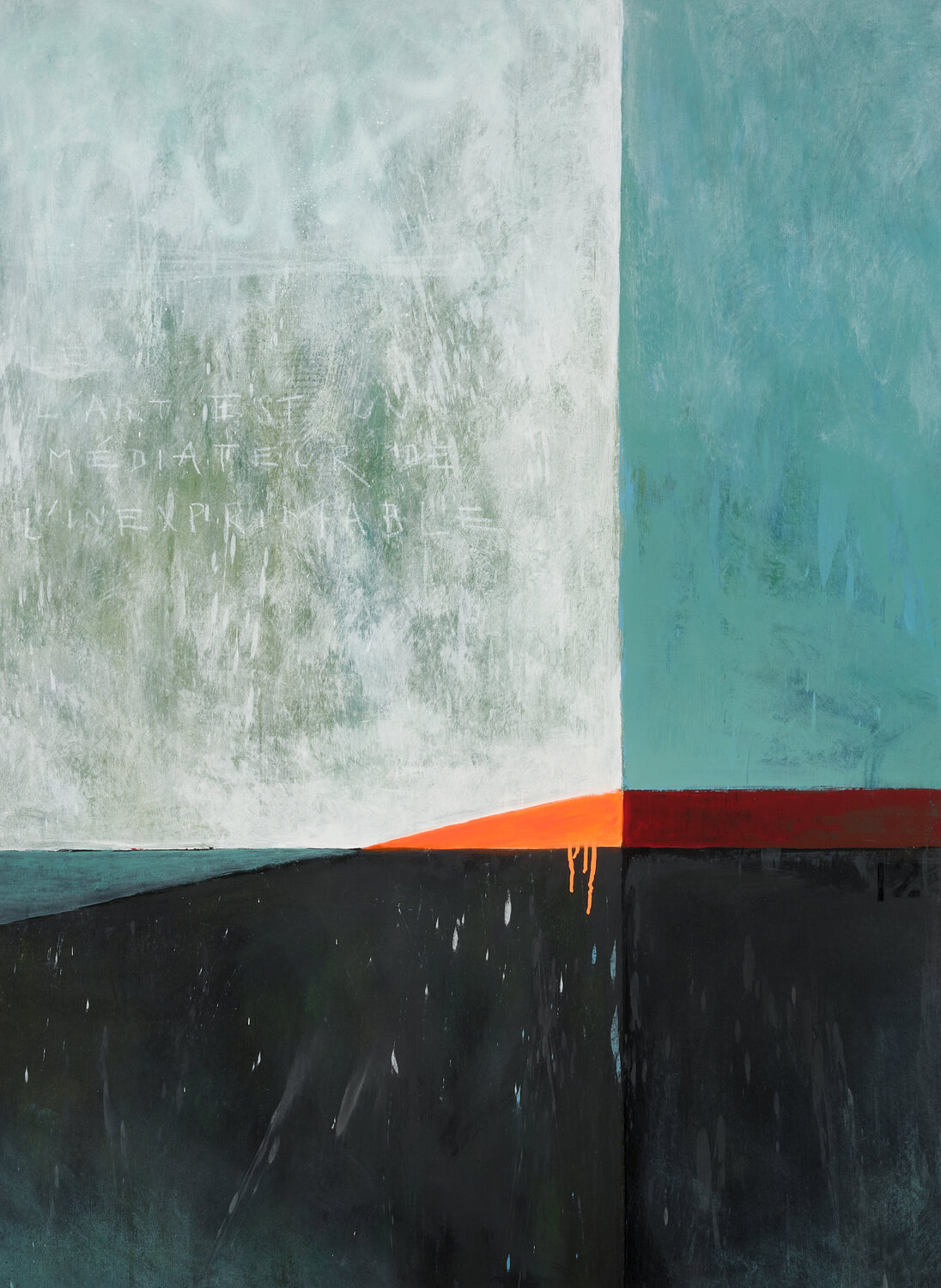 "L'ART EST UN MÉDIATEUR DE L'INEXPRIMABLE" - "DIE KUNST IST EINE VERMITTLERIN DES UNAUSSPRECHLICHEN" (Zitat: Johann Wolfgang von Goethe, Dichter, Politiker, Naturforscher) Lars Contzen Original painting for sale