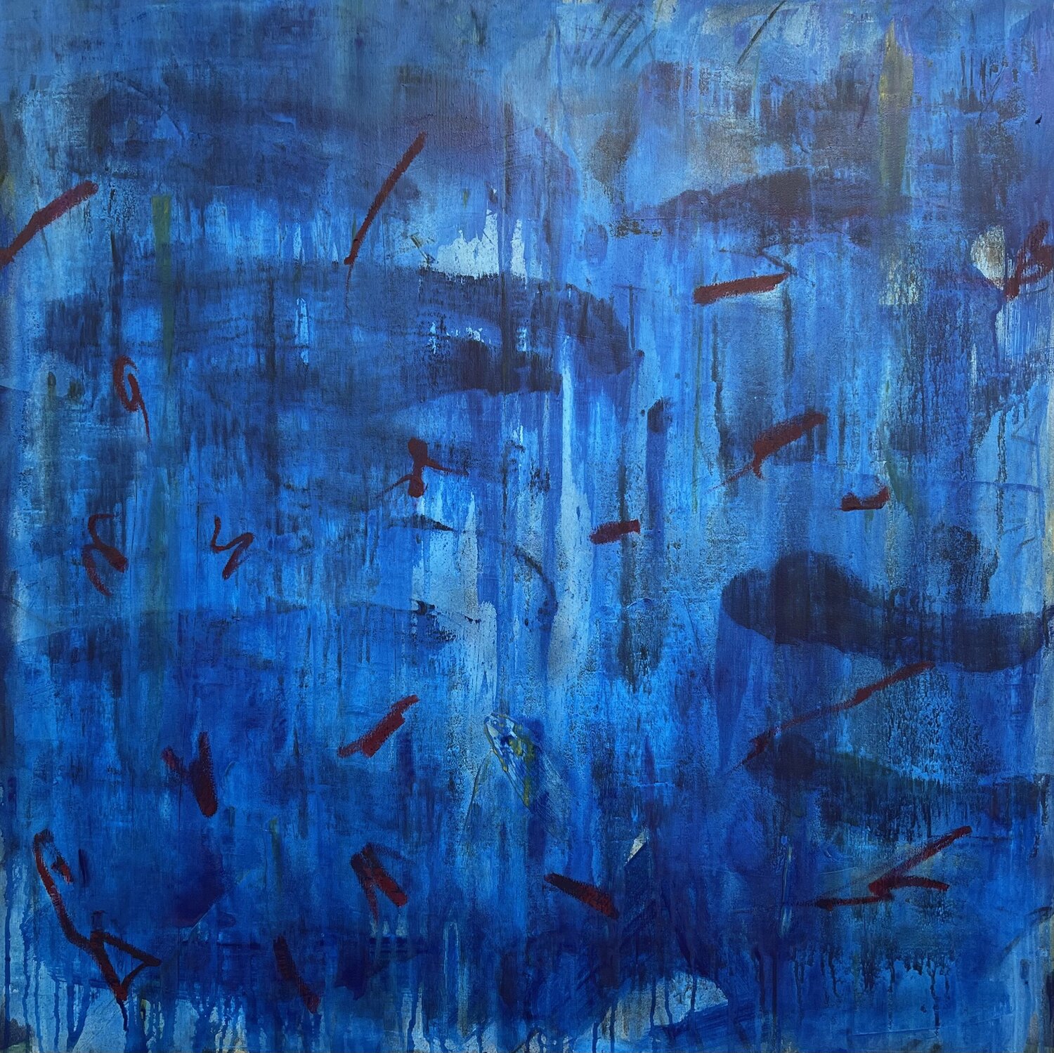 Blue resistance Adriana Bernet Original painting for sale