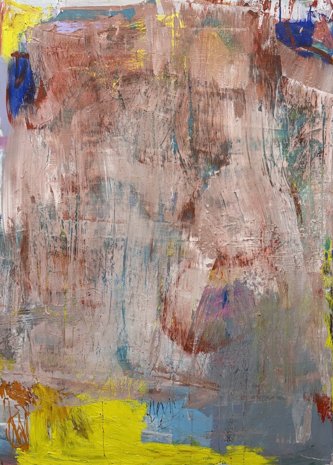 Field with yellow Adriana Bernet Original painting for sale