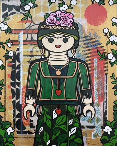 FRIDA IN BLOOM by Christelle RIFFET (Cehere), Painting for Sale on Select