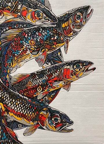 Aquatic Pulse by Christelle RIFFET (Cehere), Painting for Sale on Select