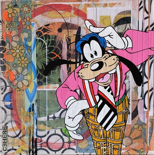 Keep it together, oeuvre pop art contemporaine de CEHERE, peinture acrylique et collage sur toile von Christelle RIFFET (Cehere), Malerei kaufen auf Select