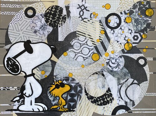 A Flicker of Light in a Mad World — Contemporary Collage & Mixed Media Art - Cehere by Christelle RIFFET (Cehere), Painting for Sale on Select