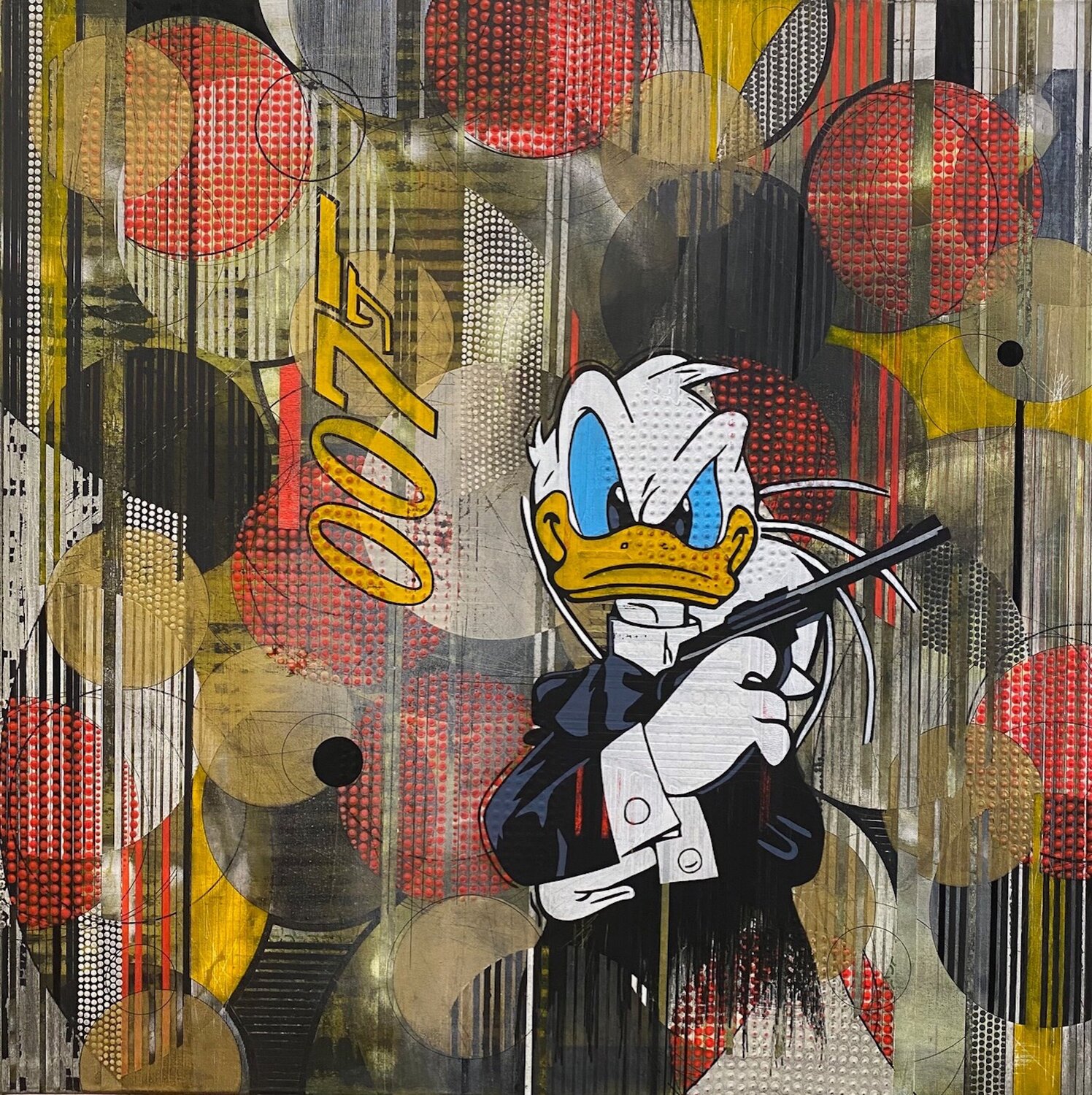 GOLDEN TARGET Christelle RIFFET (Cehere) Original painting for sale