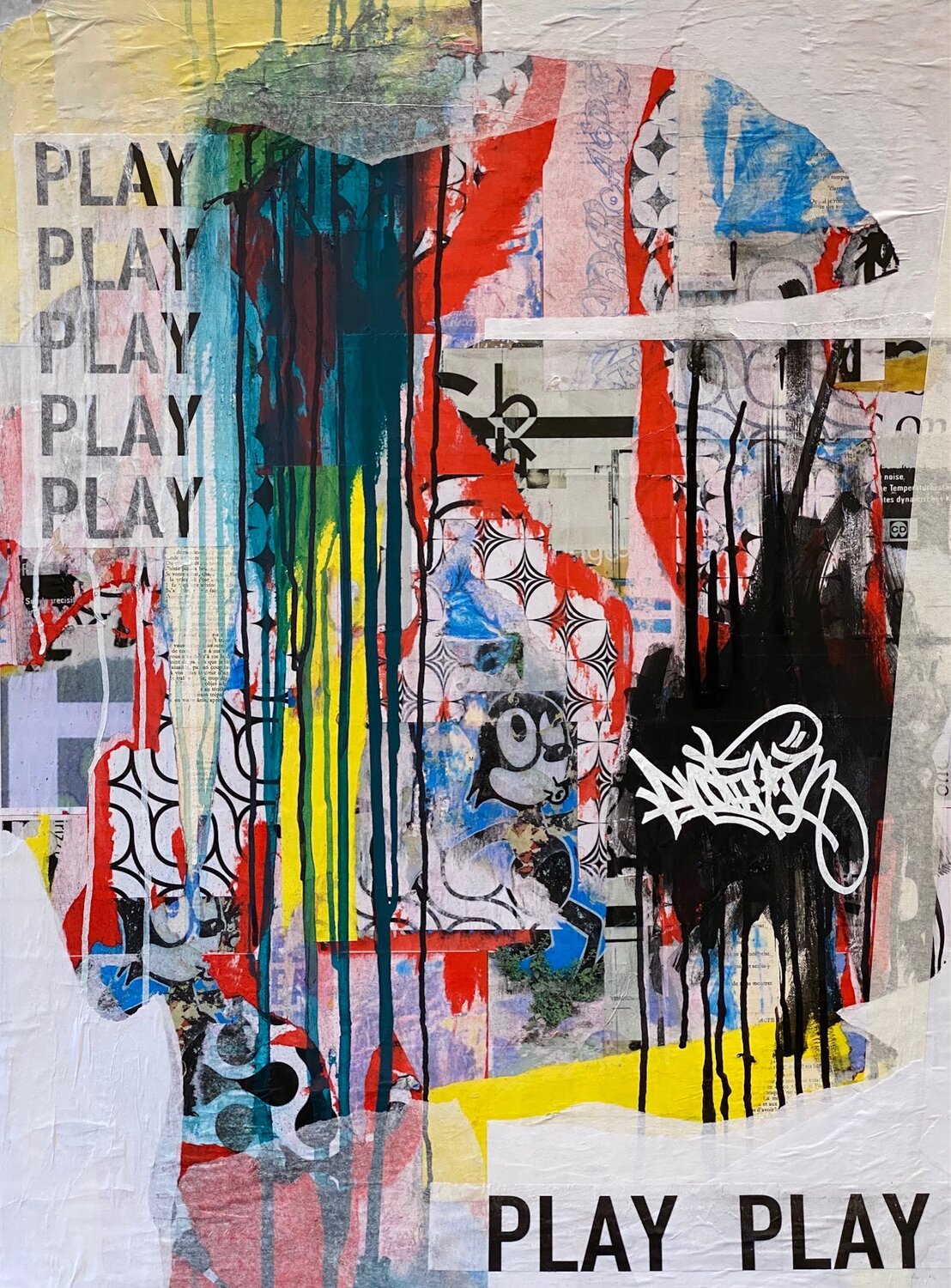PLAY UNTIL IT BREAKS Christelle RIFFET (Cehere) Original painting for sale