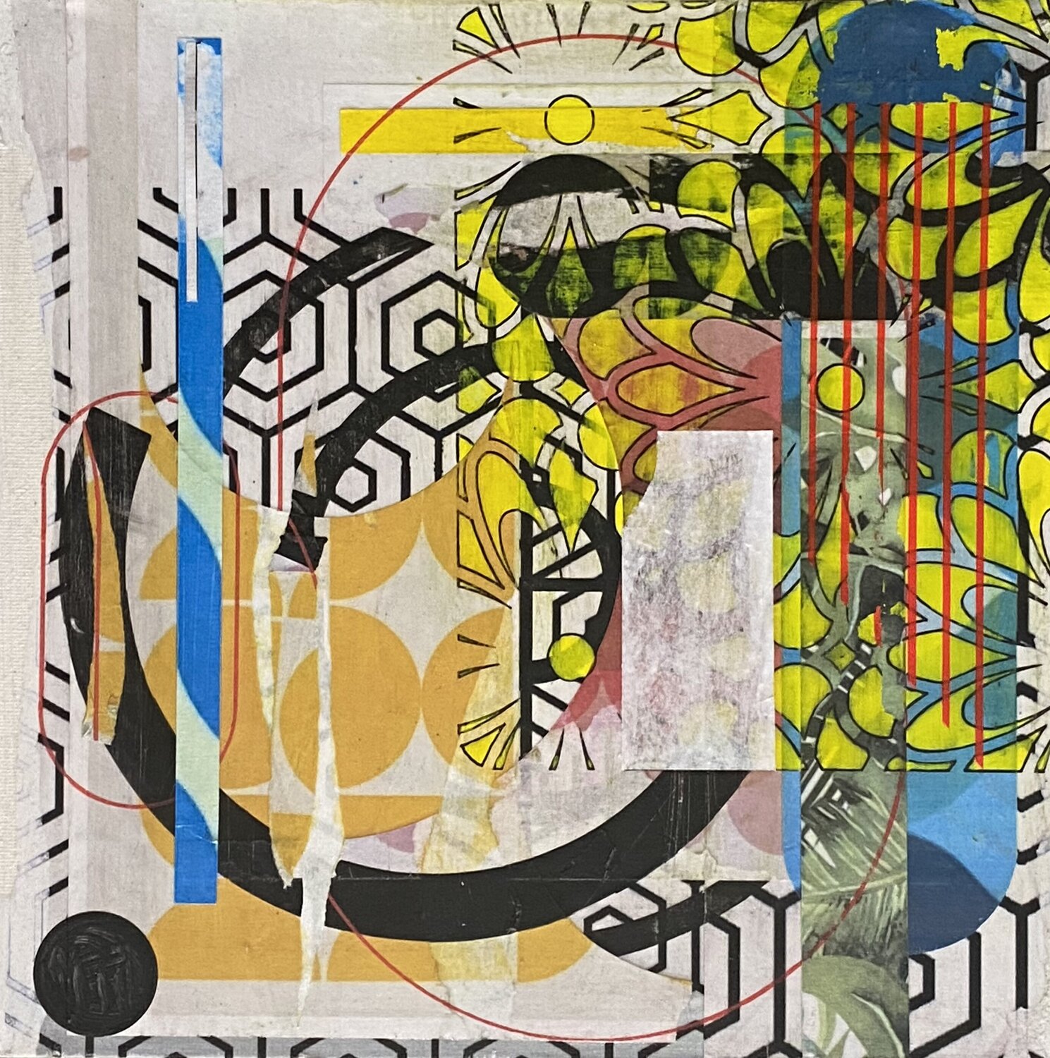 Fragments 06 — Interwoven Patterns Christelle RIFFET (Cehere) Original painting for sale