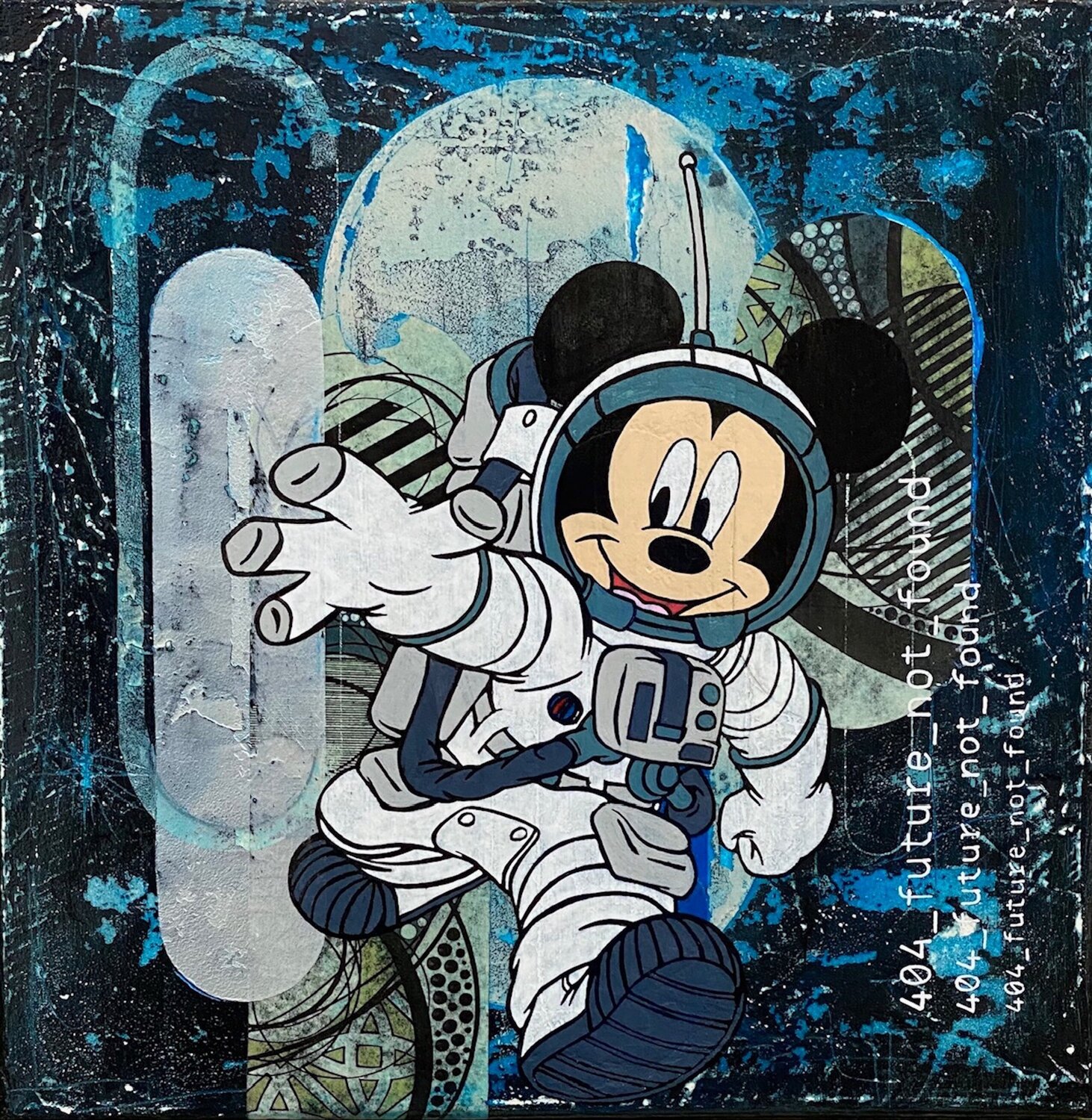 “404 — FUTURE NOT FOUND” Christelle RIFFET (Cehere) Original painting for sale