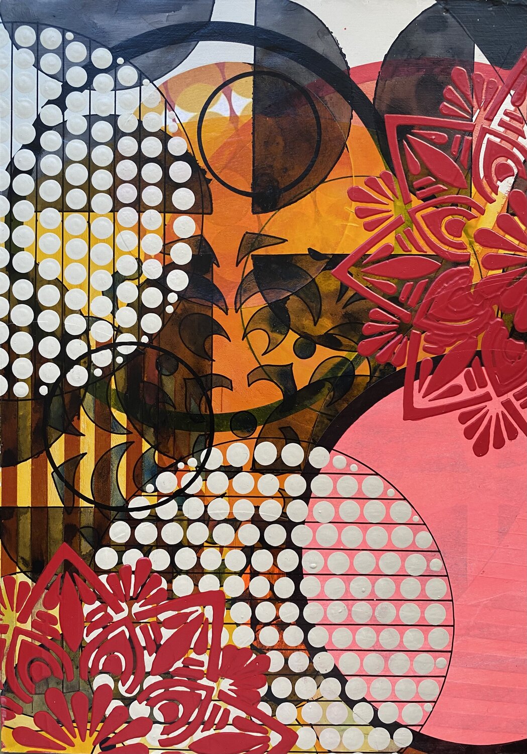 FRAGMENTS 09 — LAYERED CONSTELLATIONS Christelle RIFFET (Cehere) Original painting for sale