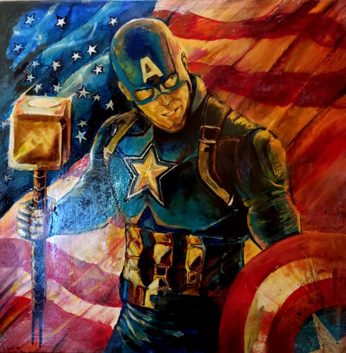 CAP for Avengers by Daniele Bianchi, Painting for Sale on Select
