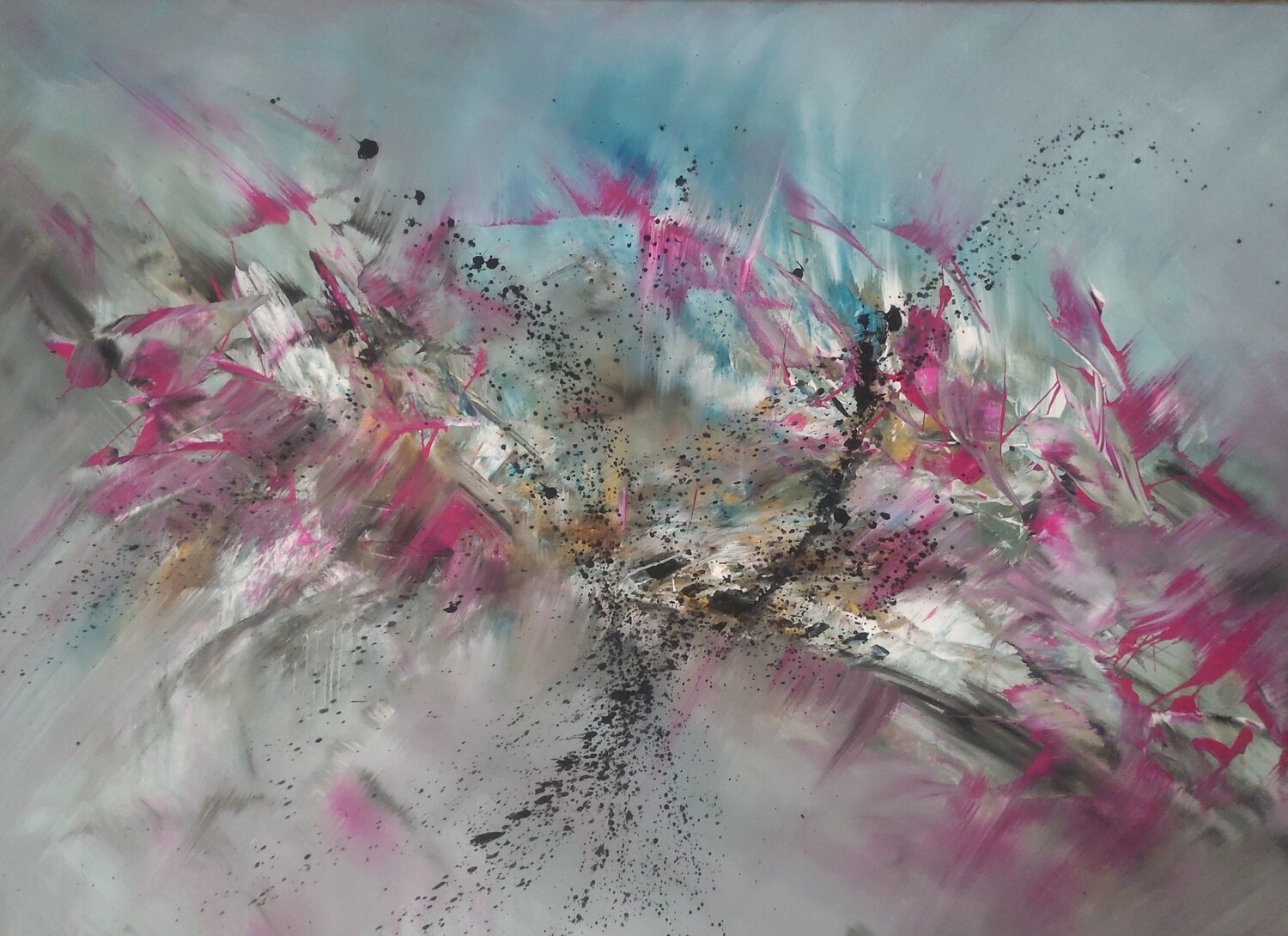 Purple mountains Veronika Slívová Original painting for sale