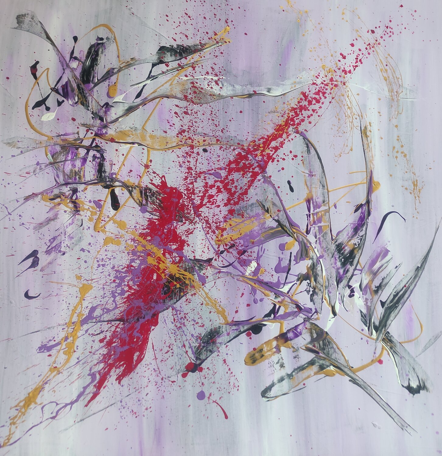 Flowers in fight Veronika Slívová Original painting for sale