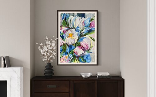 Peonies' Promise (2023) von Olga McNamara Biennale Artist, Malerei kaufen auf Select