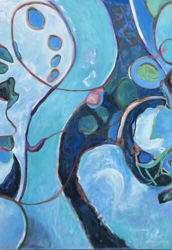 Listening to the Blue by Olga McNamara Biennale Artist, Painting for Sale on Select