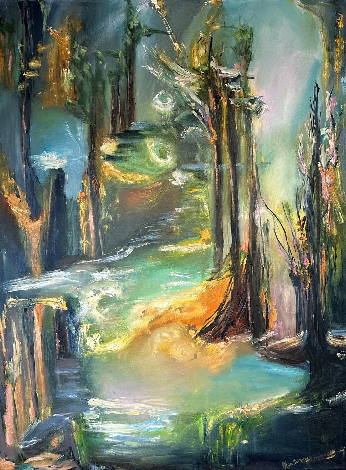 Magic Forest, the Roads We Take Olga McNamara Biennale Artist Original painting for sale