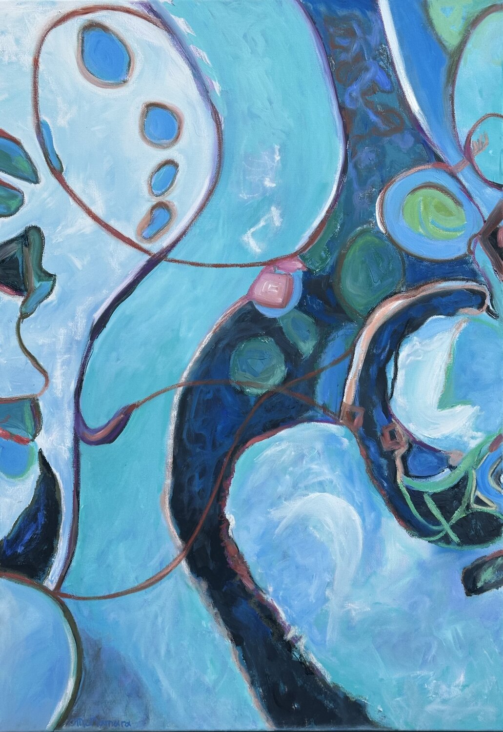 Listening to the Blue Olga McNamara Biennale Artist Original painting for sale