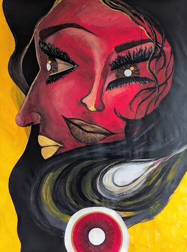 The Silent Witness – A Woman's Portrait by Lena Zwetik, Painting for Sale on Select