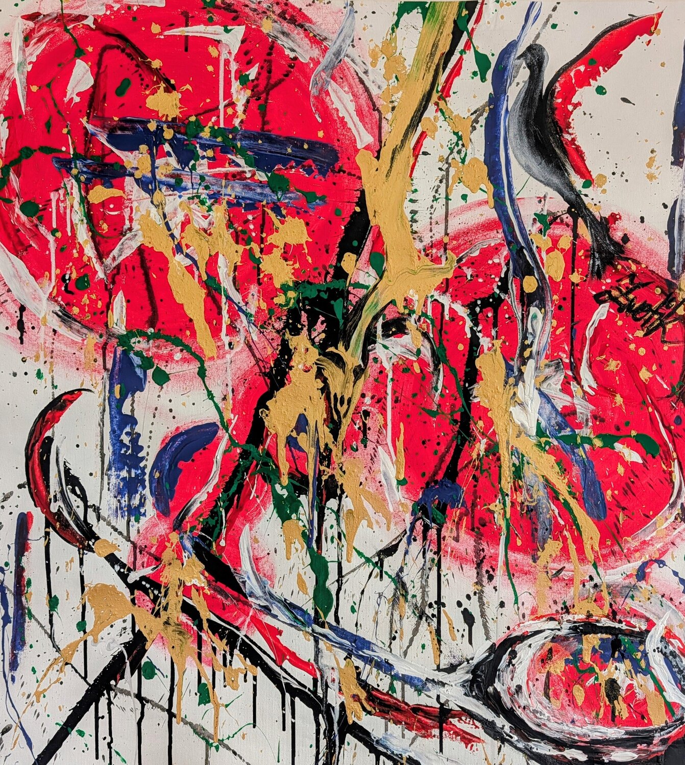 Inner Red Rebellion Lena Zwetik Original painting for sale