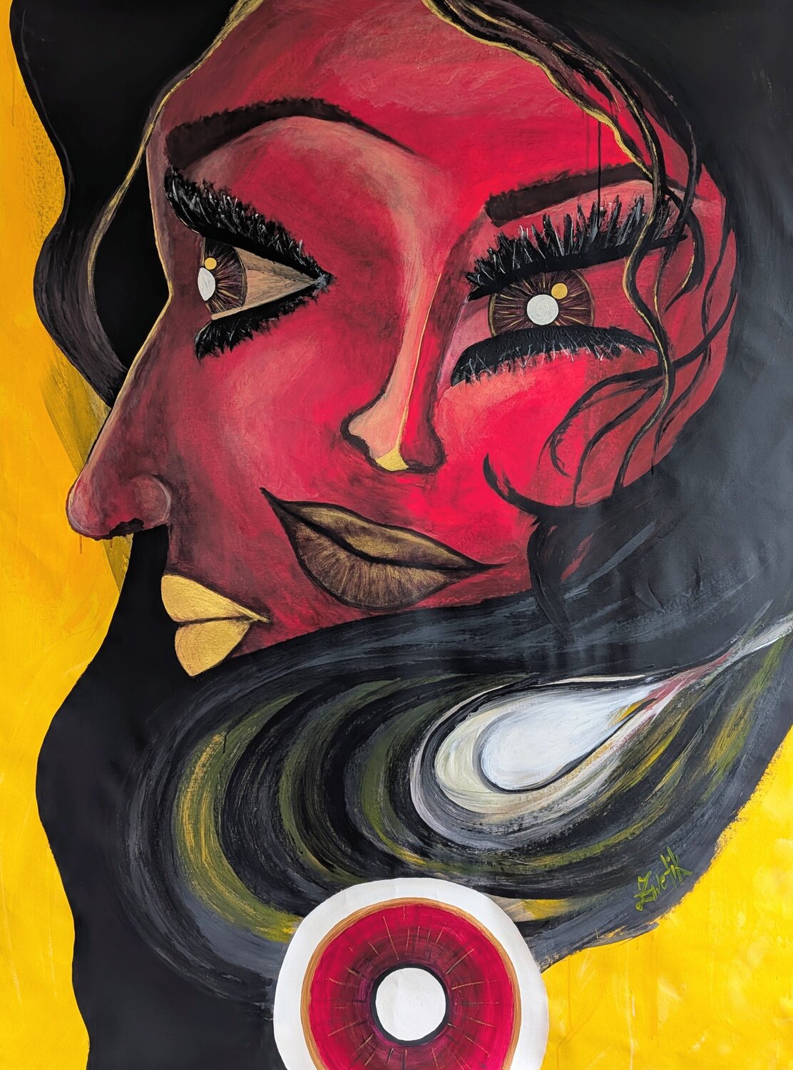 The Silent Witness – A Woman's Portrait Lena Zwetik Original painting for sale