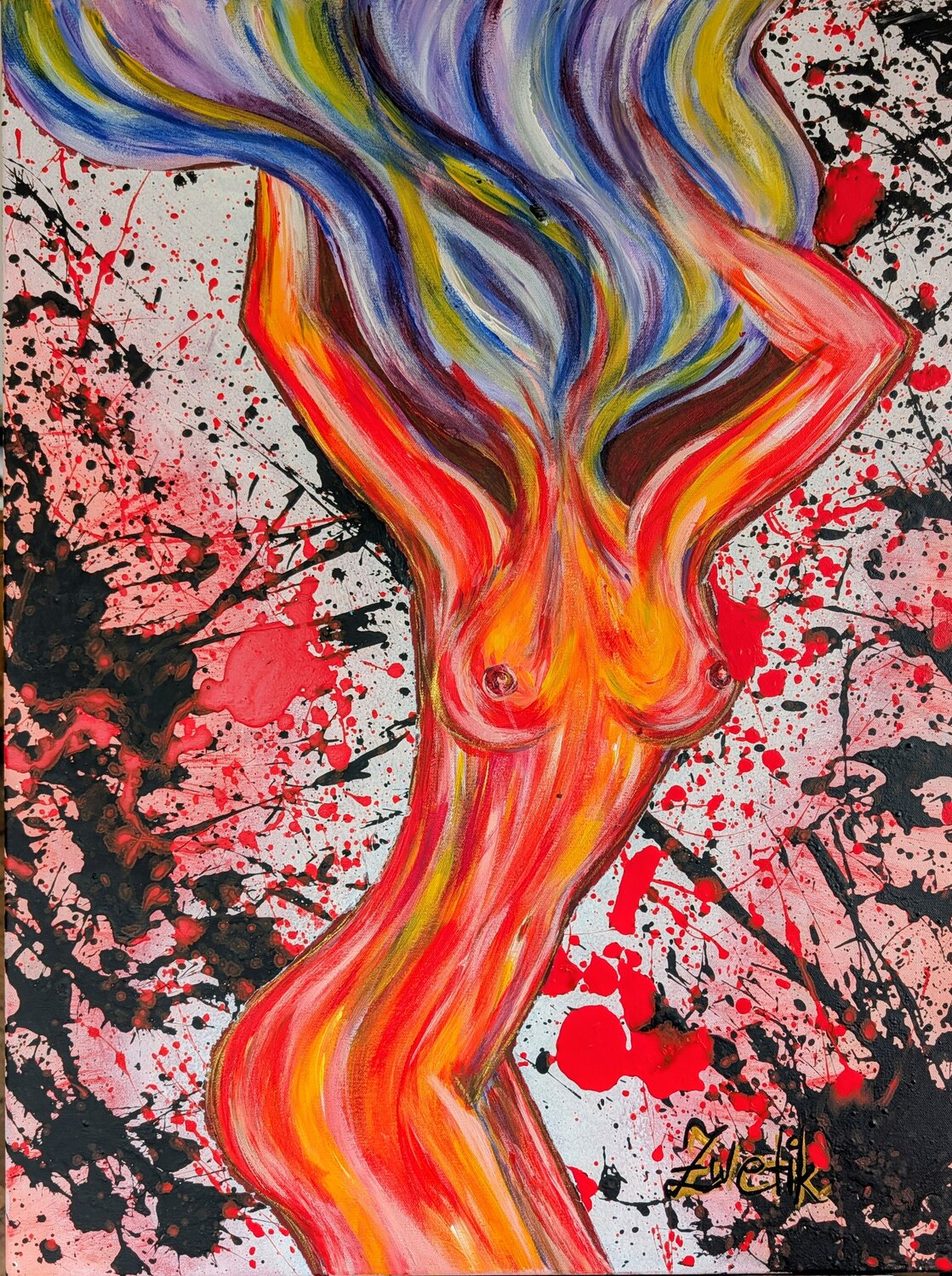 Flames of Freedom Lena Zwetik Original painting for sale