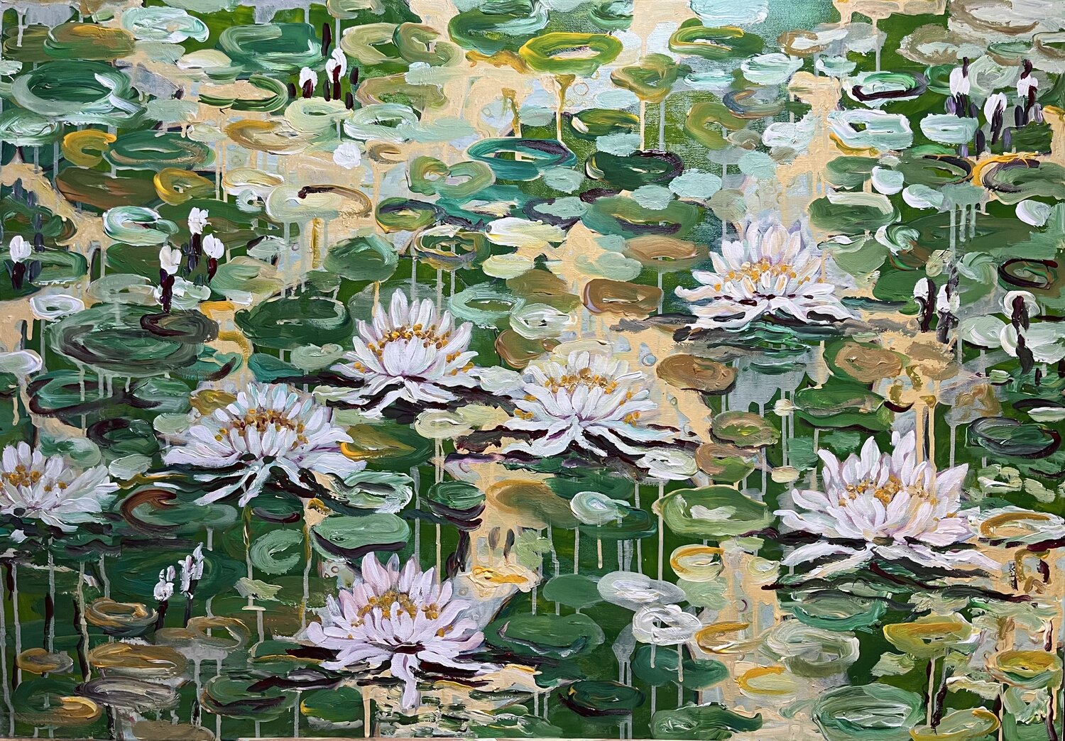I segreti delle ninfee Majlinda Lopa Original painting for sale