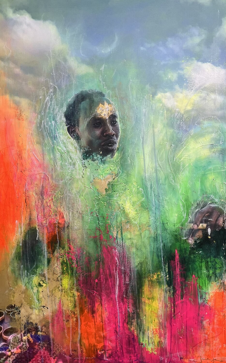 About Giving and Receiving Julija Saler Original painting for sale