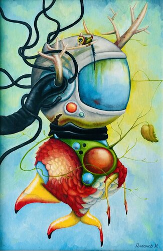Diver by Ivan Pakhomov, Painting for Sale on Select