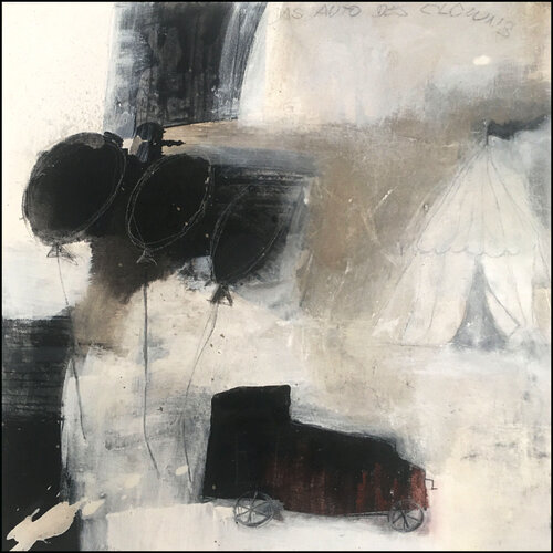 Das Auto des Clowns by Cornelia Hauch, Painting for Sale on Select