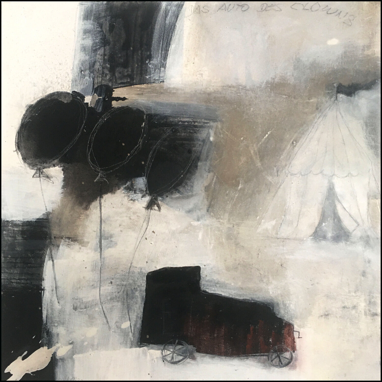Das Auto des Clowns Cornelia Hauch Original painting for sale