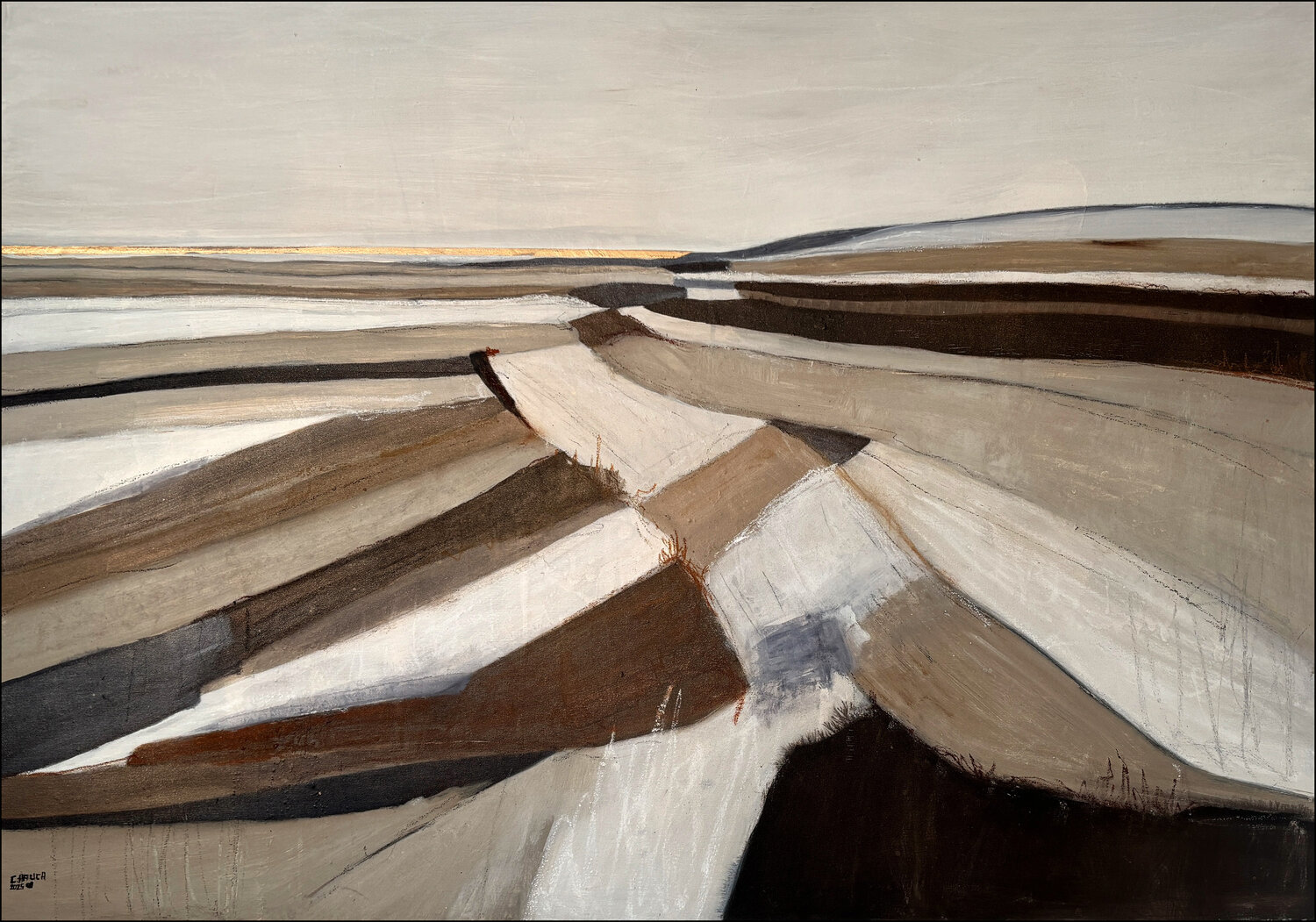 Winterfelder II Cornelia Hauch Original painting for sale