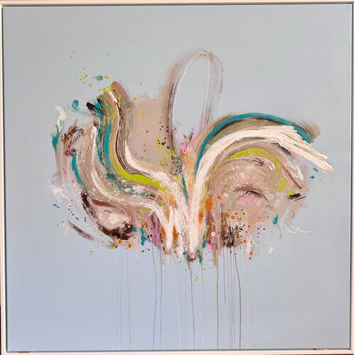 Color Flow - Blaue Abstraktion, Kunst von Diana Alb, Malerei kaufen auf Select