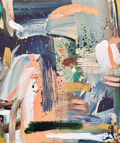 Universum – Blue Abstract Painting von Diana Alb, Malerei kaufen auf Select