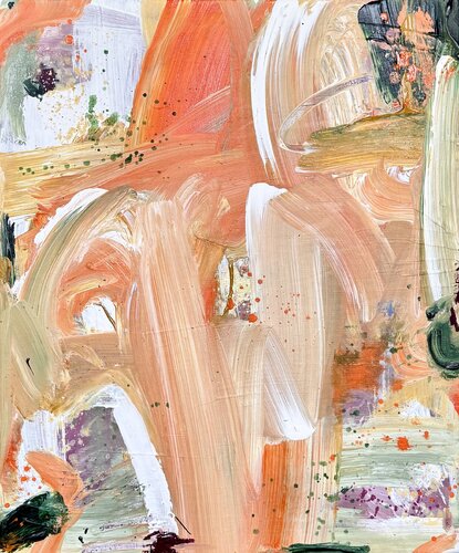 Glow - Orange abstract Painting von Diana Alb, Malerei kaufen auf Select