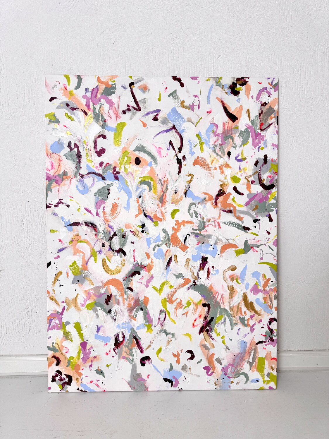 Happiness – pastell Farben, bunte Malerei, abstraktes Bild Diana Alb Original painting for sale