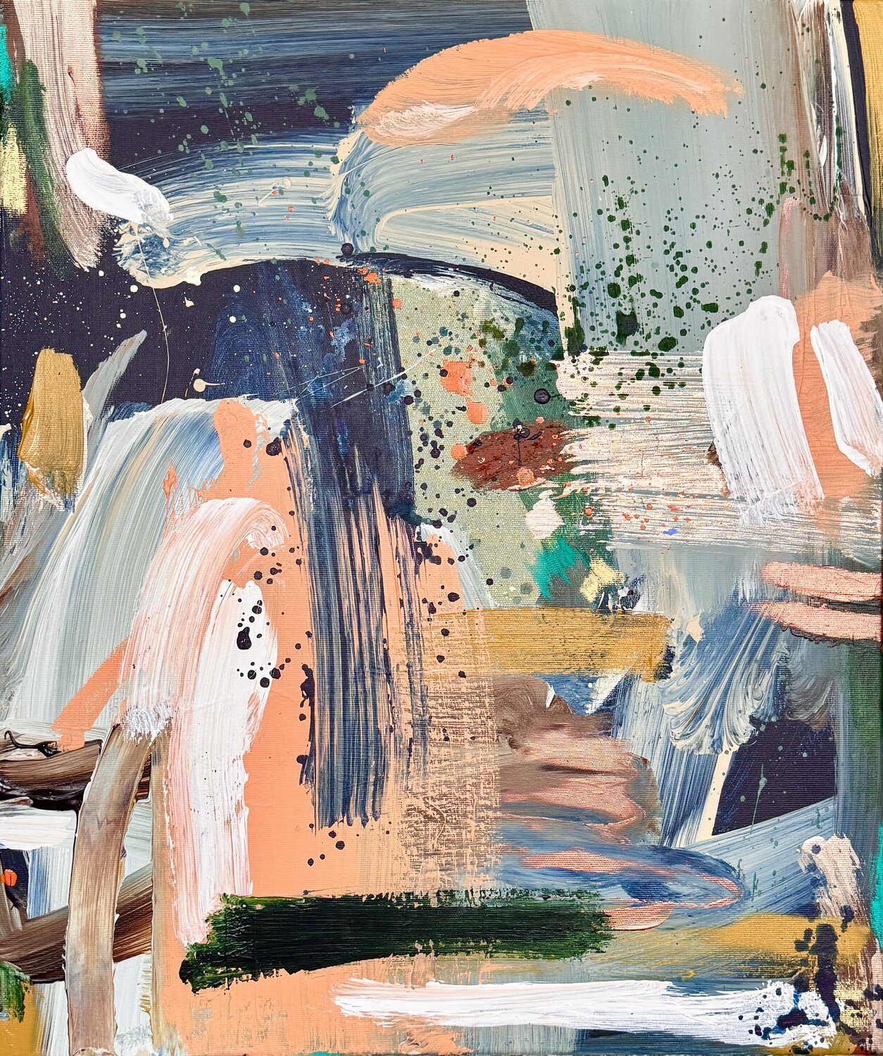 Universum – Blue Abstract Painting Diana Alb Originalgemälde zu verkaufen