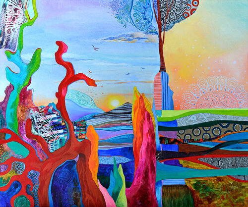 "Chromatic Reverie At Dawn" by Silvia Pavlova, Painting for Sale on Select