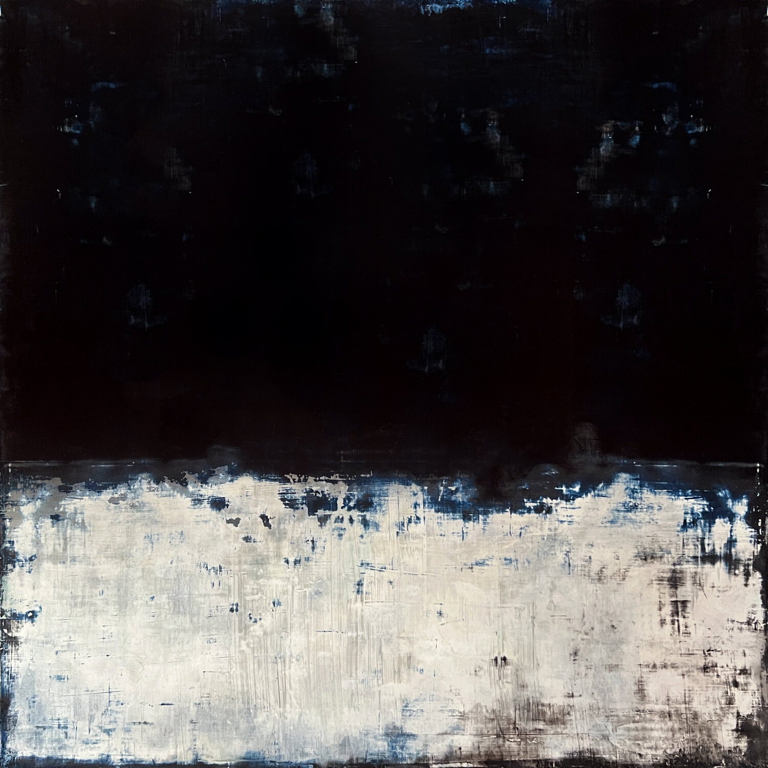 Black, White, & A Touch Of Blue Robert Tillberg Original painting for sale