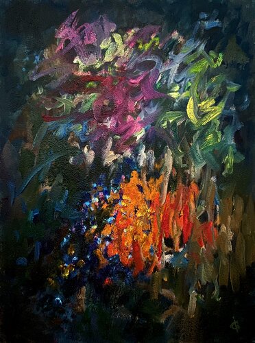Campfire Night by Junija (Yuna) Galejeva, Painting for Sale on Select