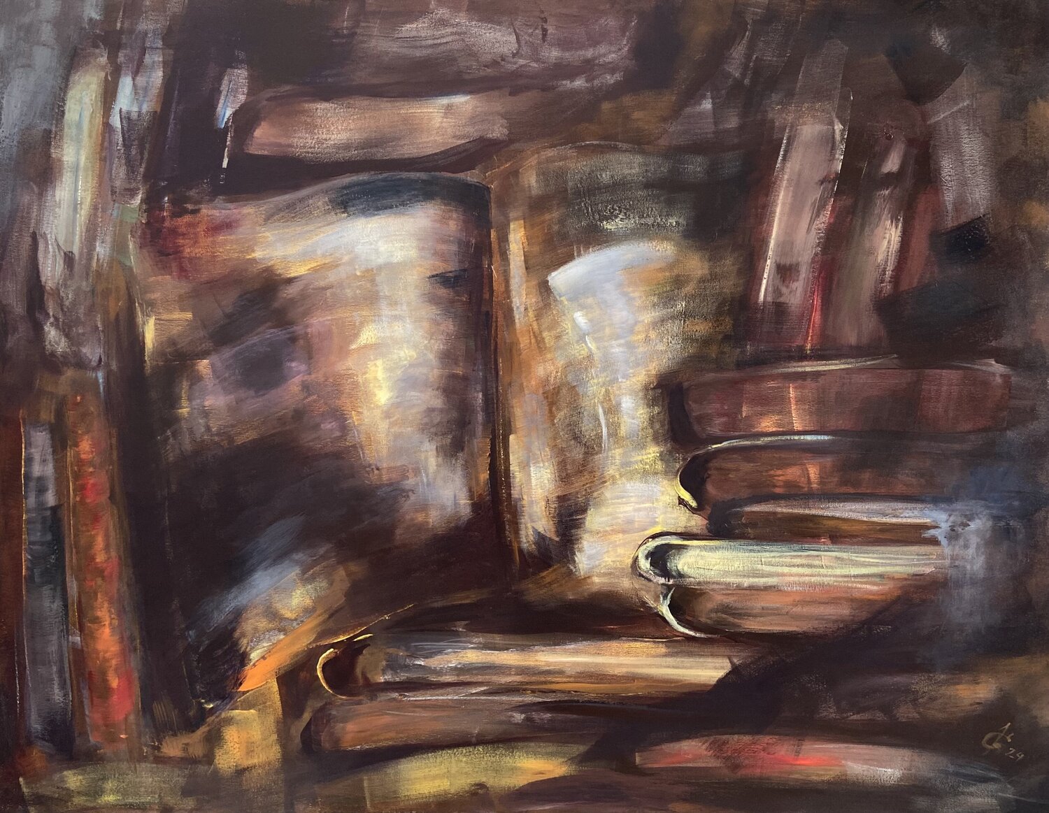 Ancient Manuscripts Junija (Yuna) Galejeva Original painting for sale