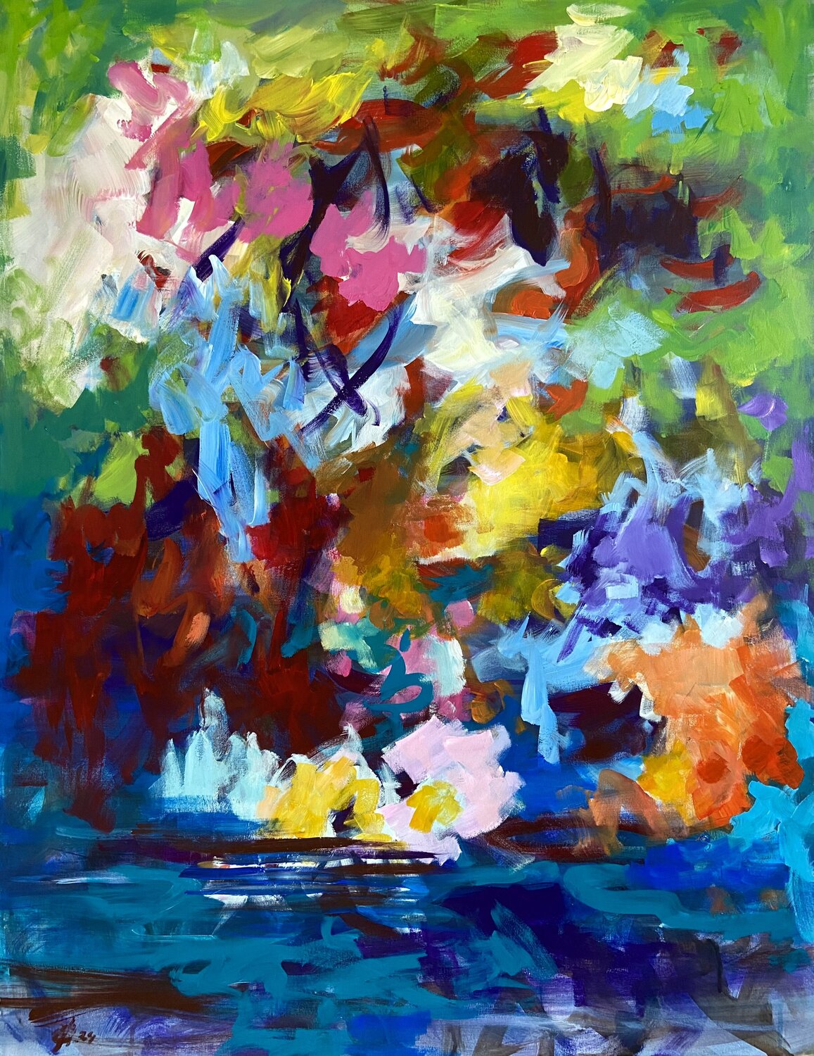 Forest Lake Junija (Yuna) Galejeva Original painting for sale